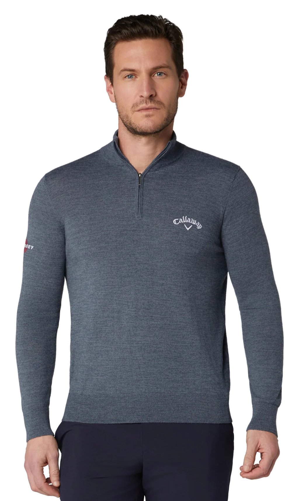 Callaway 1/4 Blended Merino men's sweater, steel heather