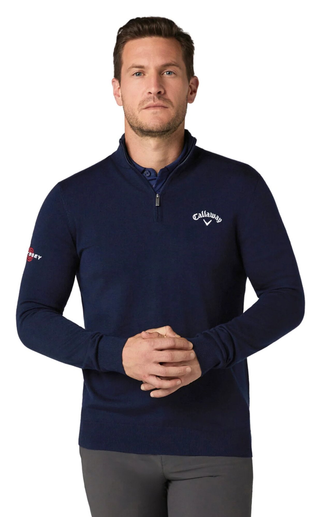 Callaway 1/4 Blended Merino men's sweater, navy blue