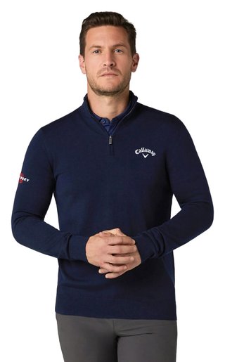 Callaway 1/4 Blended Merino men's sweater, navy blue