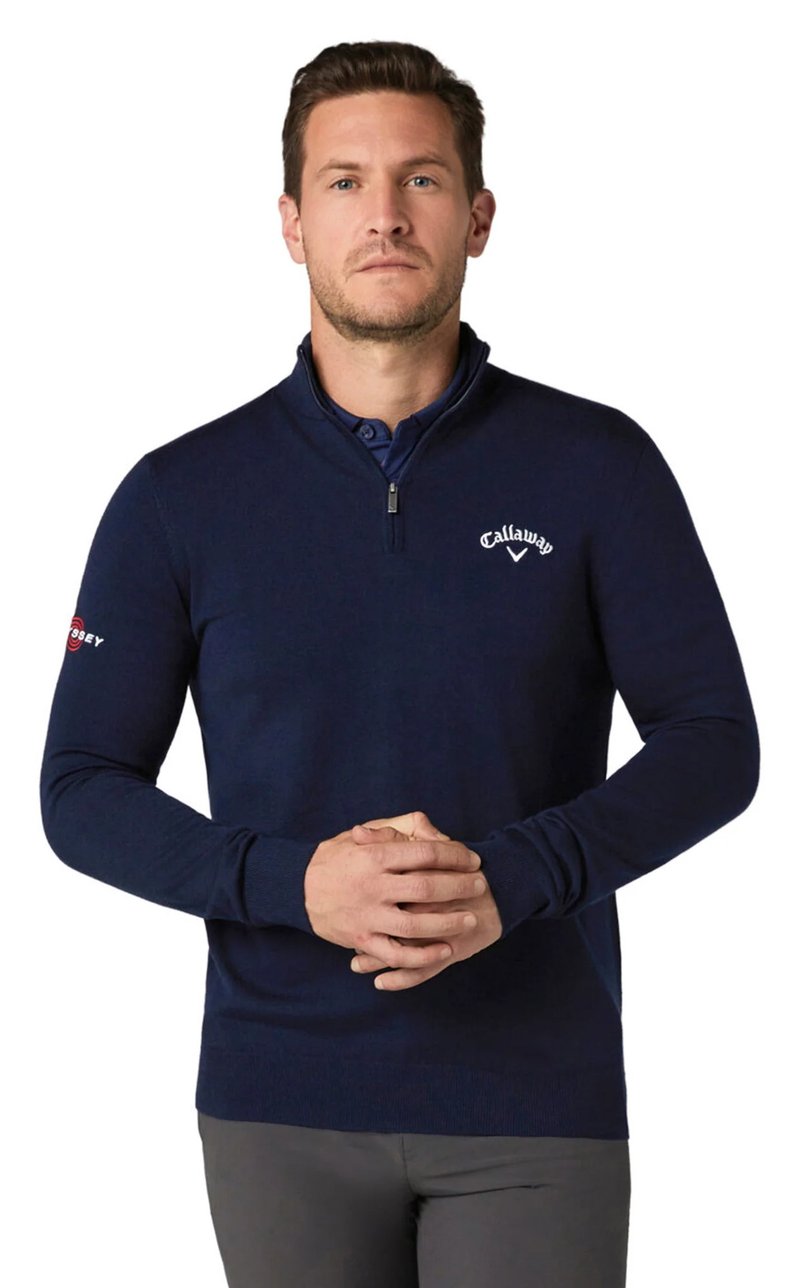 Callaway 1/4 Blended Merino men's sweater, navy blue