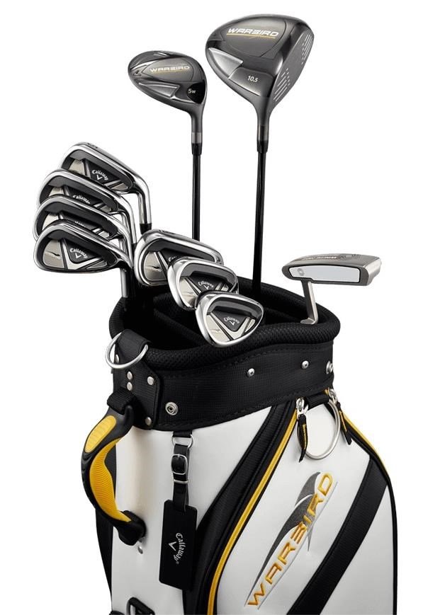 Callaway Warbird 21 men's golf set, steel, +cart bag, white