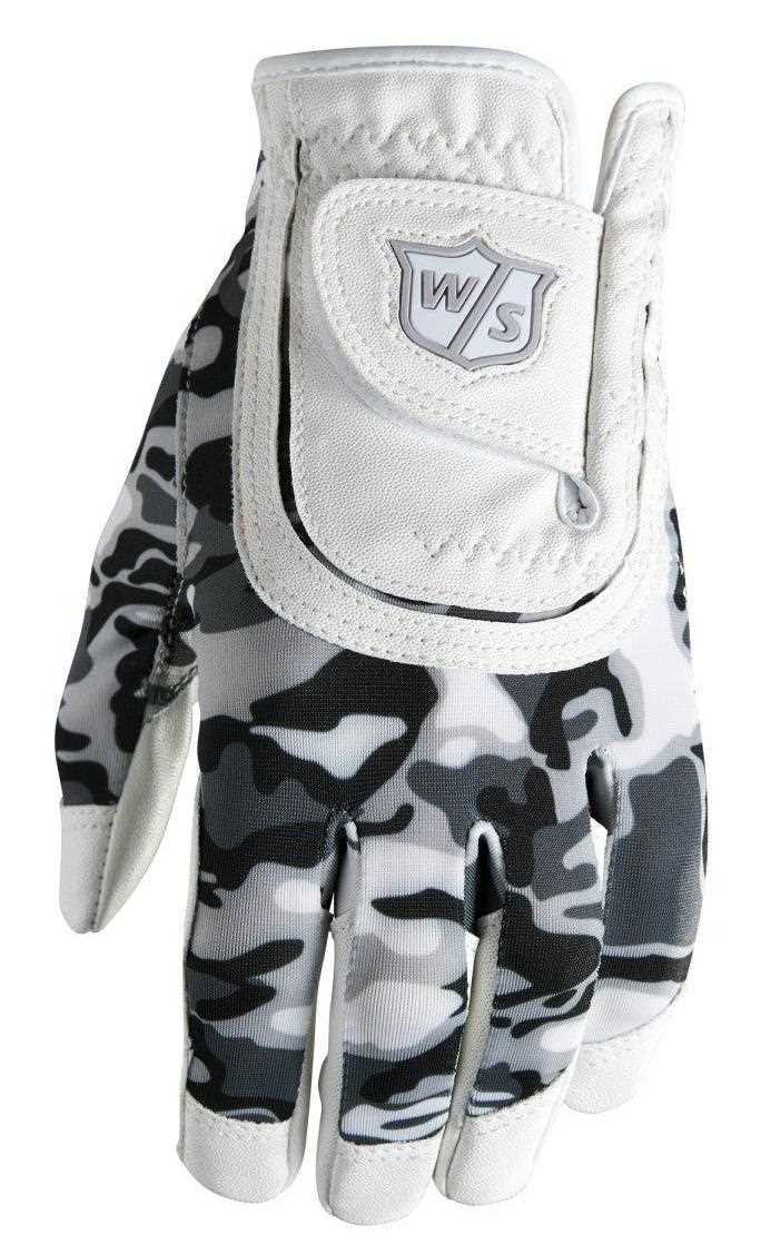 Wilson Staff Fit All junior golf glove, white/black camo