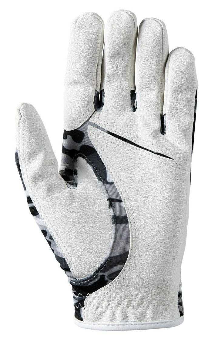 Wilson Staff Fit All junior golf glove, white/black camo