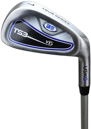 U.S. Kids Golf TS3-51 (130cm) V15 10-Club junior golf set, graphite + stand bag, royal/white/orange
