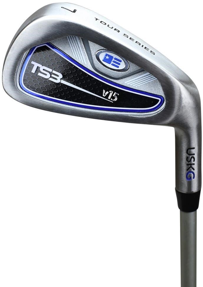 U.S. Kids Golf TS3-51 (130cm) V15 10-Club junior golf set, graphite + stand bag, royal/white/orange