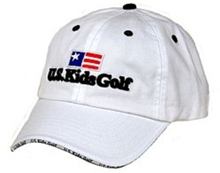 U.S. Kids Golf USKG Twill Sandwich junior cap, white