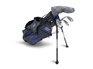 U.S. Kids Golf UL45 (114cm) WT25-s 4-Club junior golf set 2022, graphite + stand bag, grey/blue