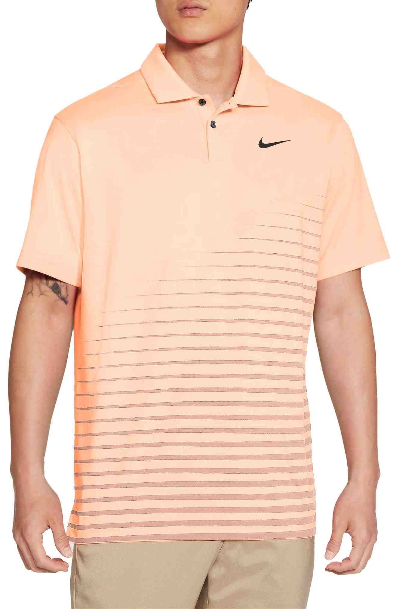 Nike Dry Vapor Stripe Graphic men's polo, crimson tint