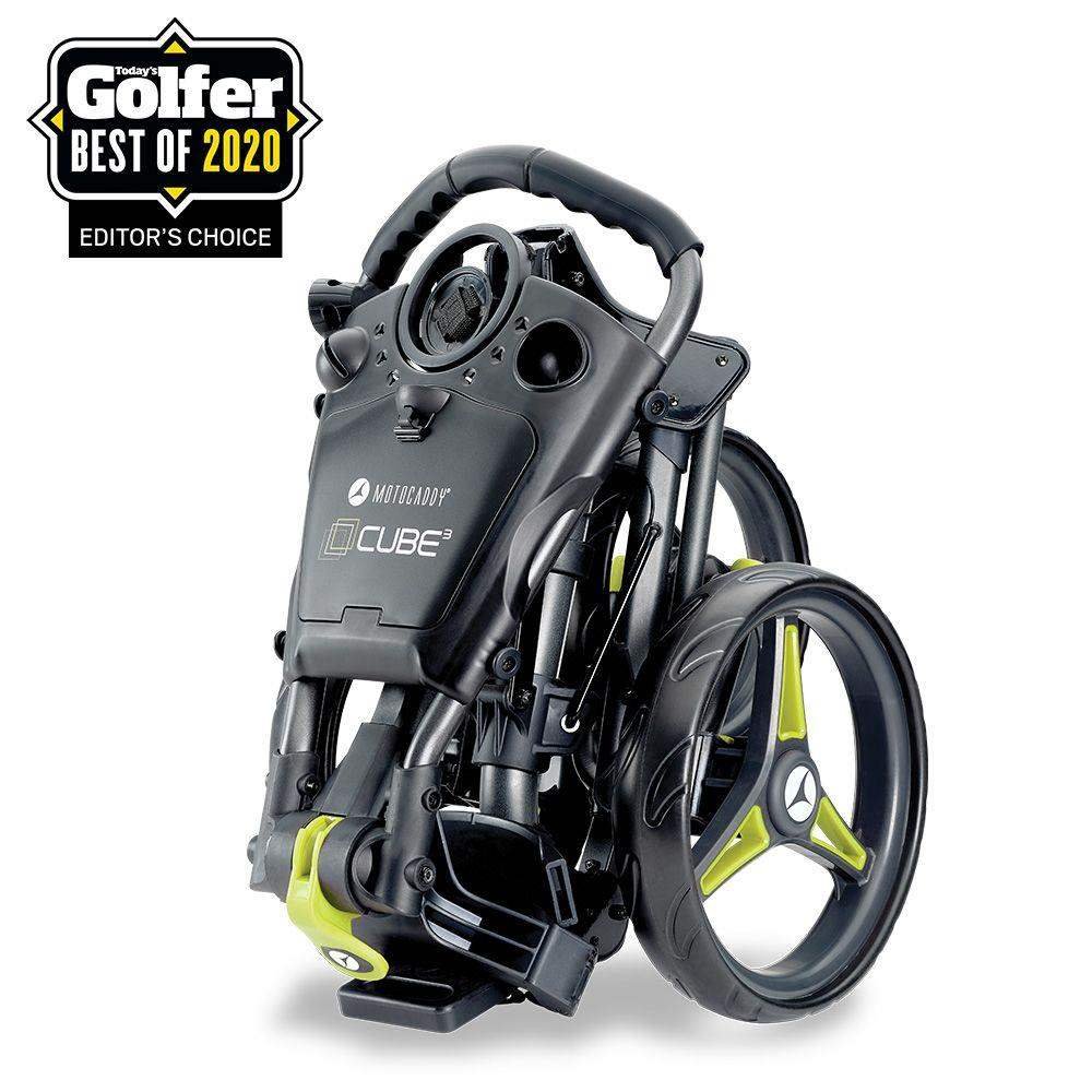 Motocaddy CUBE manual push trolley, graphite/lime
