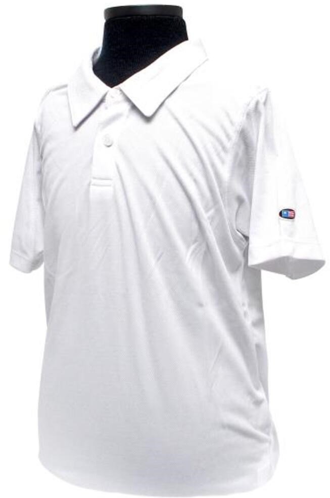 U.S. Kids Golf Tech Lisle junior polo, white