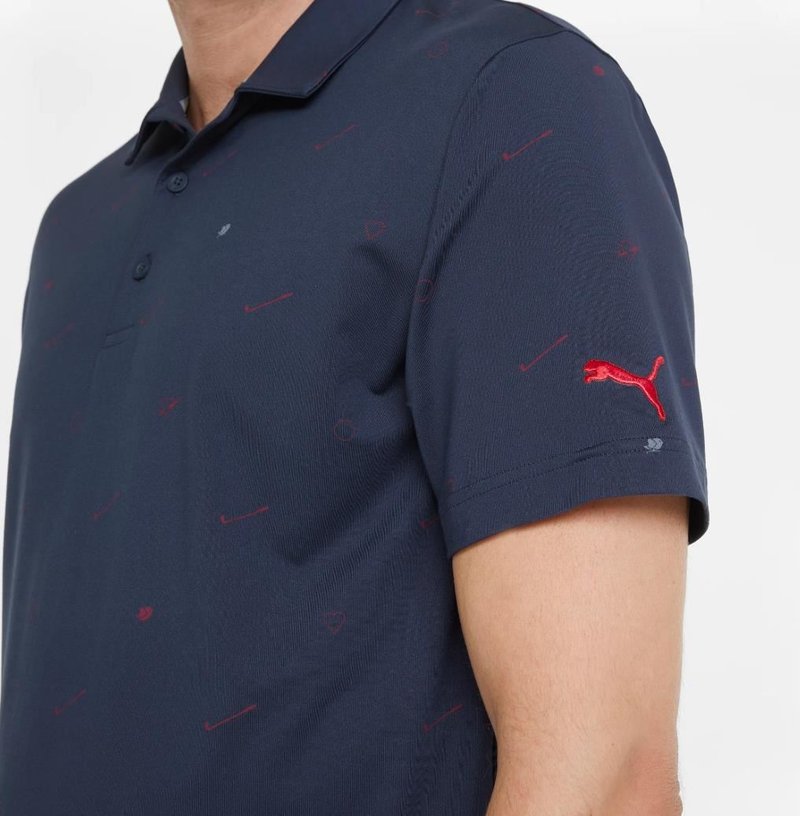 Puma Cloudspun Love men's polo, navy blazer/ski patrol