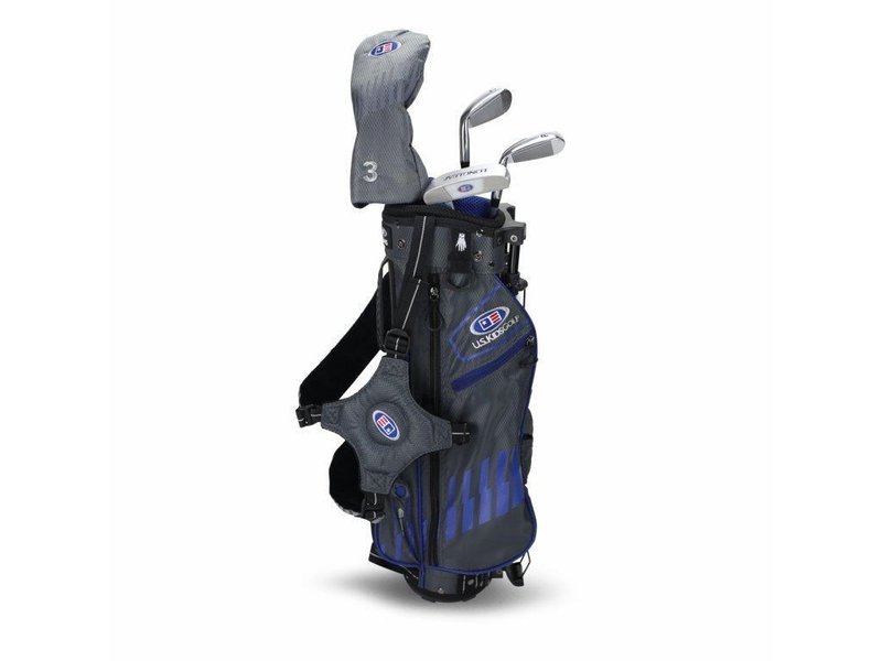 U.S. Kids Golf UL45 (114cm) WT25-s 4-Club junior golf set 2022, graphite + stand bag, grey/blue