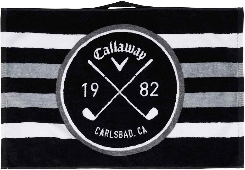 Callaway Cart Golf Towel, 16"x24", black/white/charcoal