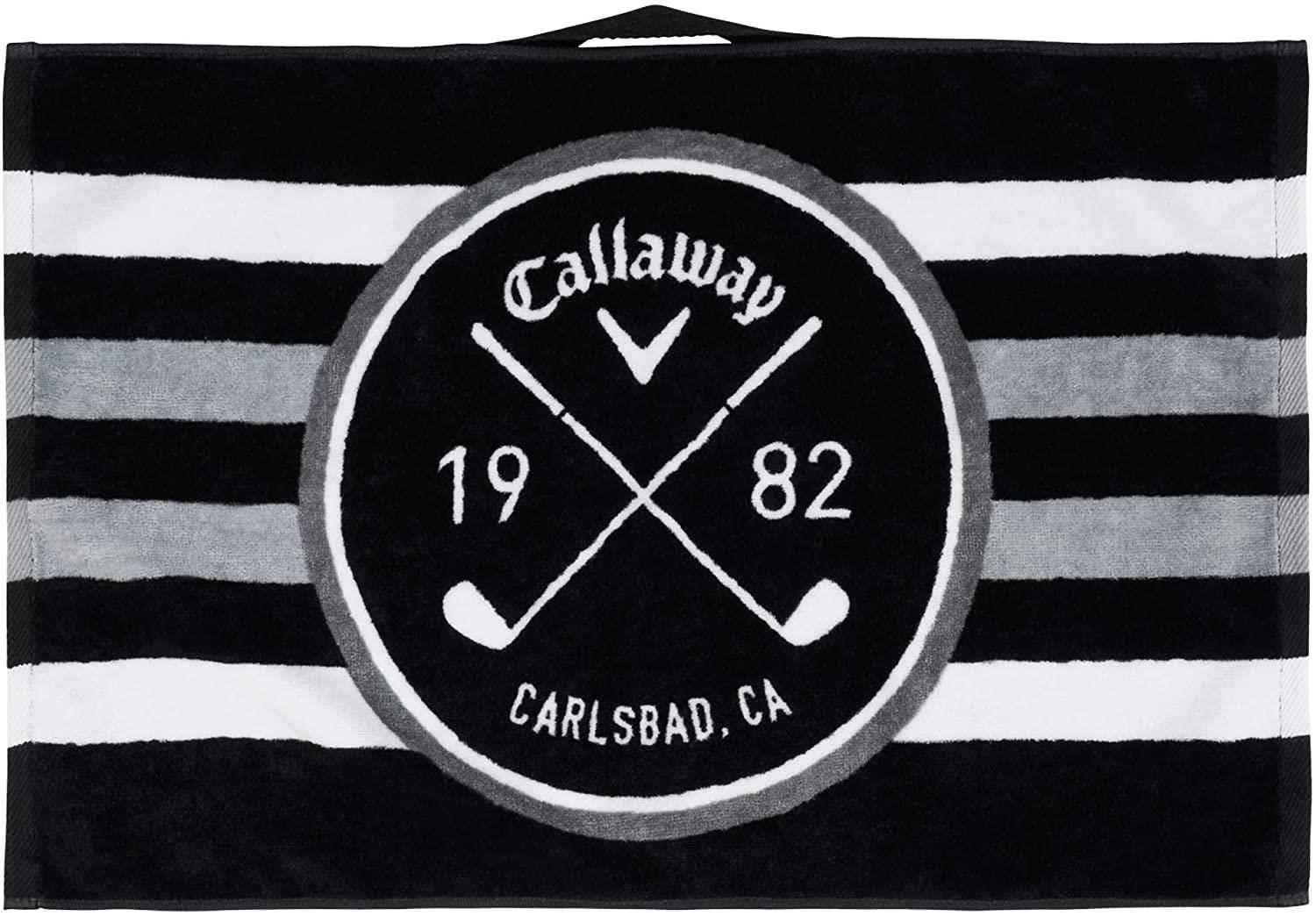 Callaway Cart Golf Towel, 16"x24", black/white/charcoal