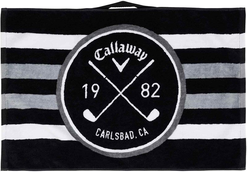 Callaway Cart Golf Towel, 16"x24", black/white/charcoal
