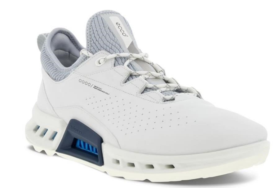 Ecco Biom C4 mens golf shoes, white/concrete