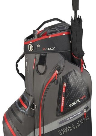 Big Max Dri Lite V-4 Organizer cart bag, charcoal/black/red