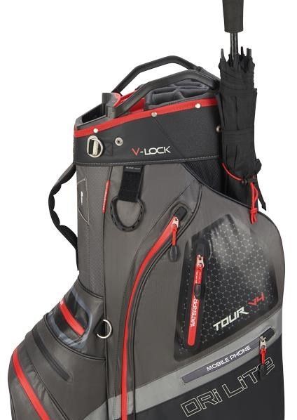 Big Max Dri Lite V-4 Organizer cart bag, charcoal/black/red