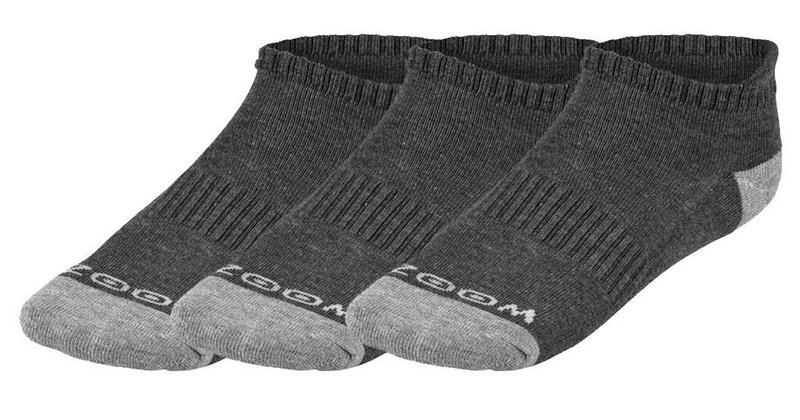 Zoom Ankle ladies socks (3 Pairs), charcoal/silver