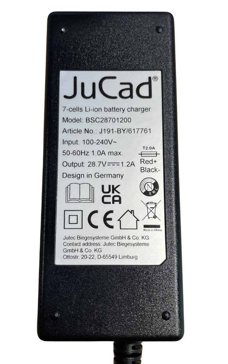 JuCad Charger for JuCad Powerpack 100/240V, Standard plug