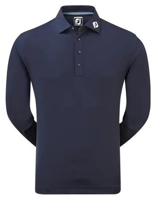 FootJoy Long Sleeve Thermocool Self Athletic Fit men's polo, navy