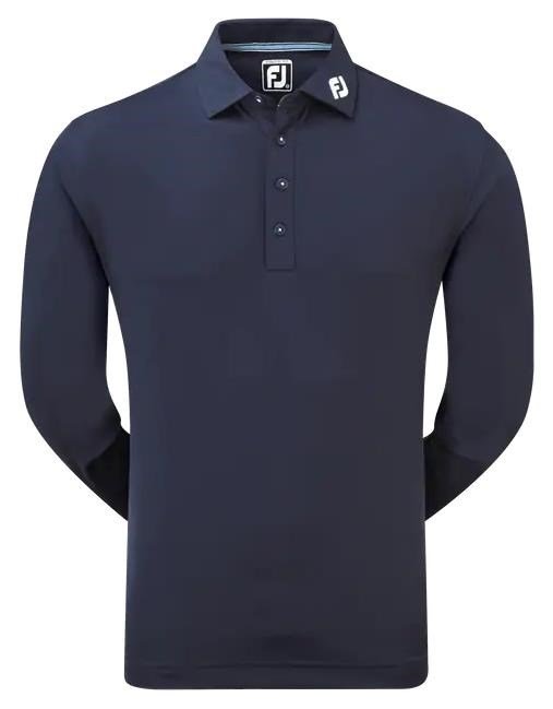 FootJoy Long Sleeve Thermocool Self Athletic Fit men's polo, navy