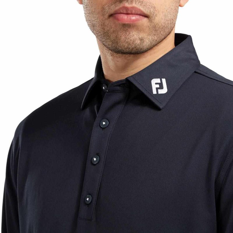 FootJoy Long Sleeve Thermocool Self Athletic Fit men's polo, navy