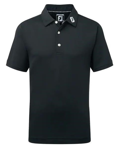 FootJoy Stretch Pique Solid junior polo, black