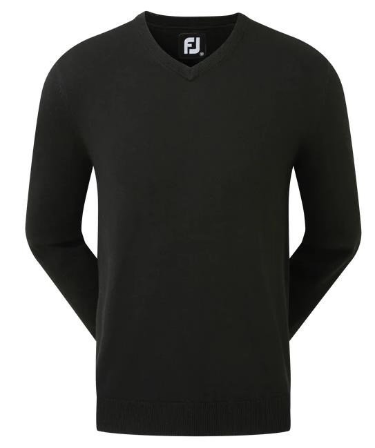 FootJoy Wool Blend V-Neck men's pullover, black