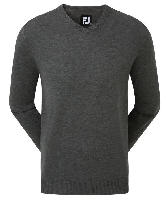 FootJoy Wool Blend V-Neck men's pullover, dark grey