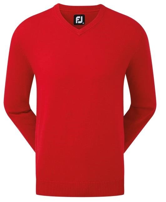 FootJoy Wool Blend V-Neck men's pullover, red