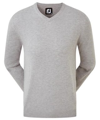 FootJoy Wool Blend V-Neck men's pullover, heather grey