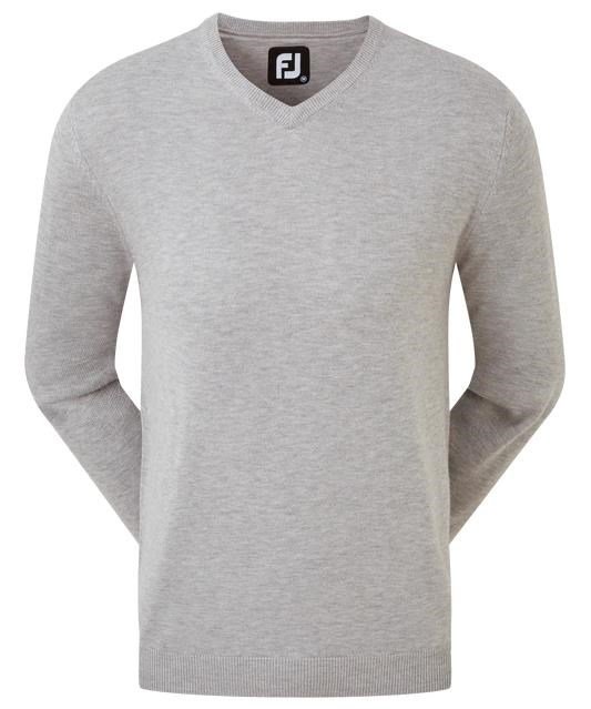 FootJoy Wool Blend V-Neck men's pullover, heather grey