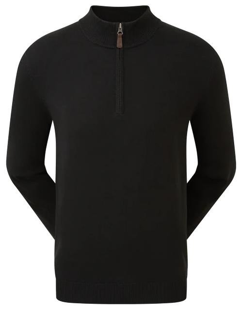 FootJoy Wool Blend 1/2 Zip men's pullover, black