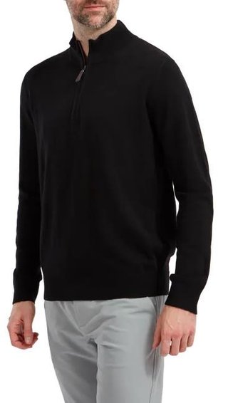 FootJoy Wool Blend 1/2 Zip men's pullover, black
