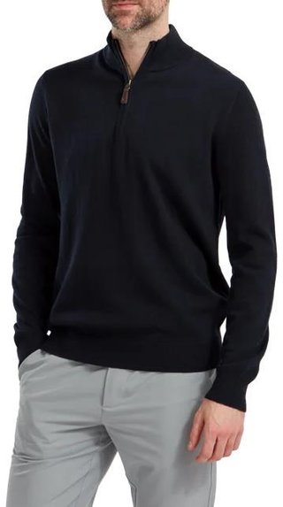 FootJoy Wool Blend 1/2 Zip men's pullover, navy