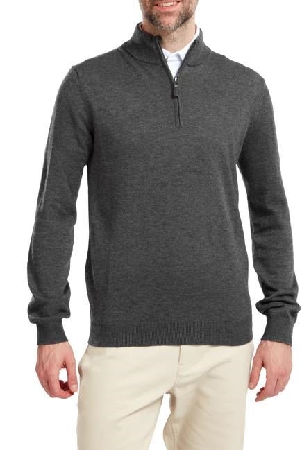FootJoy Wool Blend 1/2 Zip men's pullover, grey