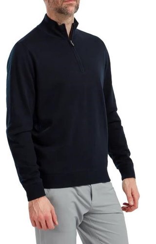 FootJoy Wool Blend 1/2 Zip Lined men's pullover, navy