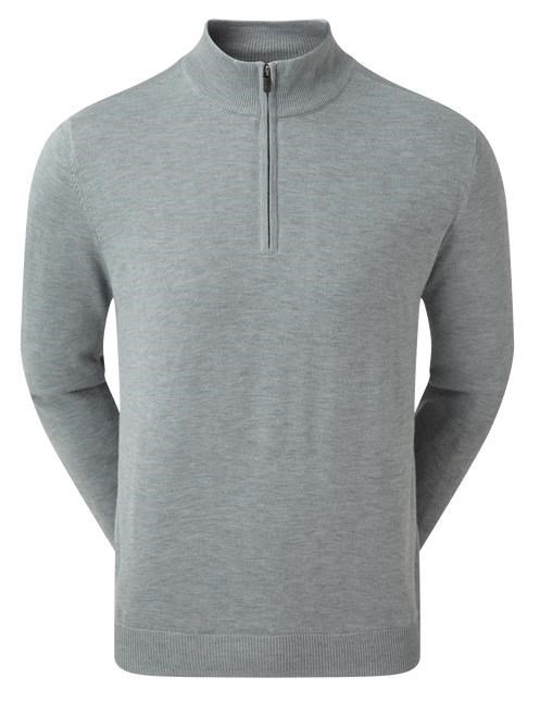 FootJoy Wool Blend 1/2 Zip Lined men's pullover, heather grey