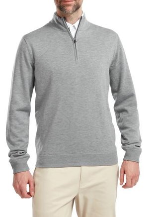 FootJoy Wool Blend 1/2 Zip Lined men's pullover, heather grey