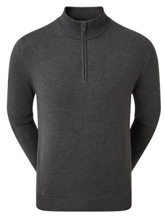 FootJoy Wool Blend 1/2 Zip Lined men's pullover, charcoal