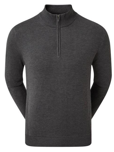 FootJoy Wool Blend 1/2 Zip Lined men's pullover, charcoal