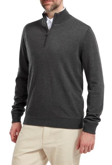 FootJoy Wool Blend 1/2 Zip Lined men's pullover, charcoal