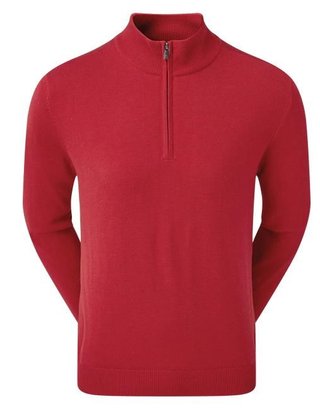 FootJoy Wool Blend 1/2 Zip Lined men's pullover, red