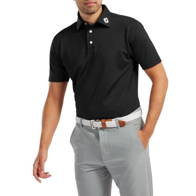 FootJoy Stretch Pique Solid men's polo, black