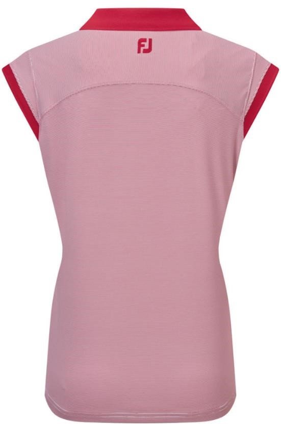 FootJoy End on End Striped Lisle Sleeveless women's polo, red/white