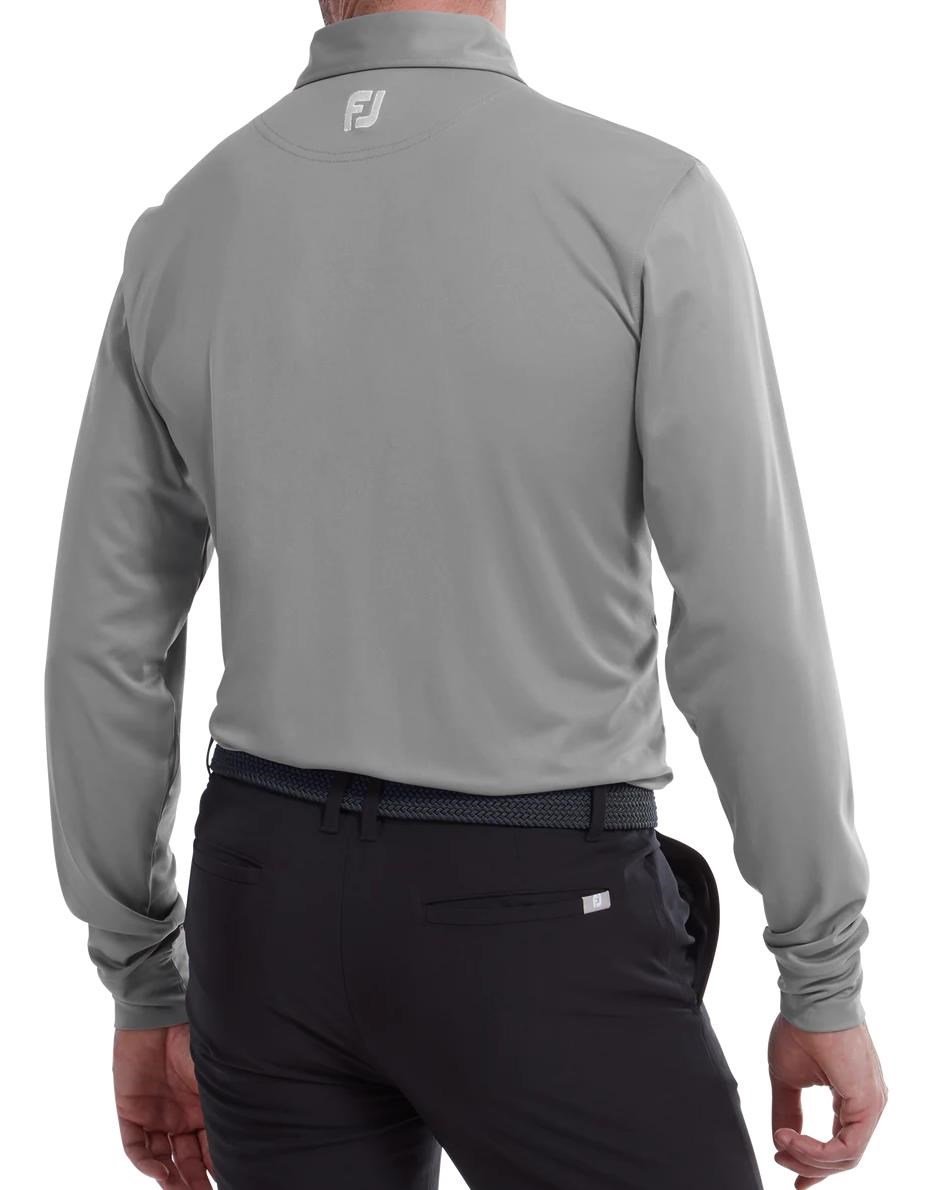FootJoy Long Sleeve Thermocool Self Athletic Fit men's polo, grey