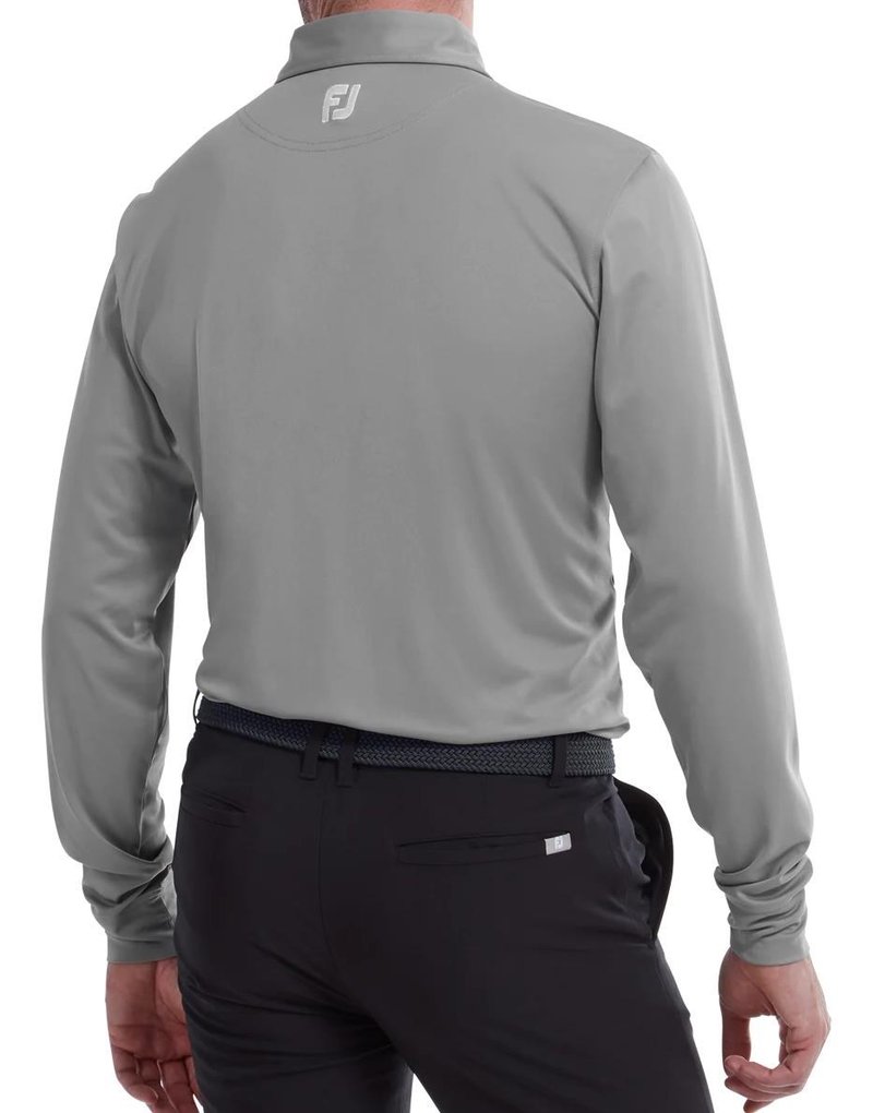FootJoy Long Sleeve Thermocool Self Athletic Fit men's polo, grey