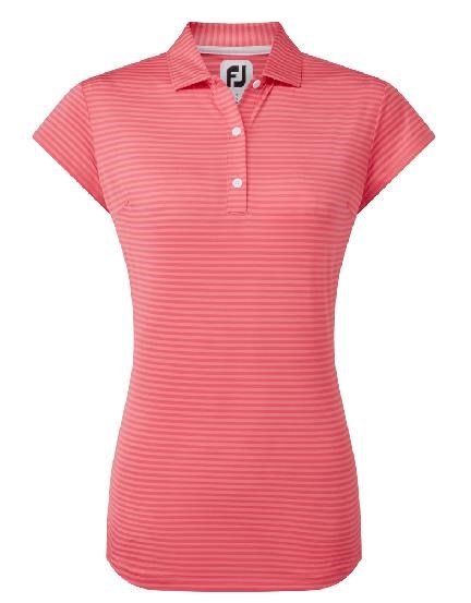 FootJoy Tonal Stripe Lisle women's polo, coral