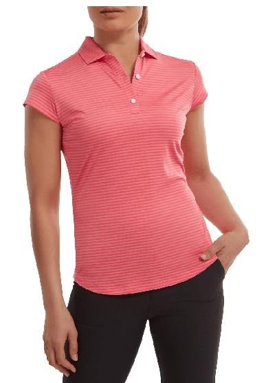 FootJoy Tonal Stripe Lisle women's polo, coral